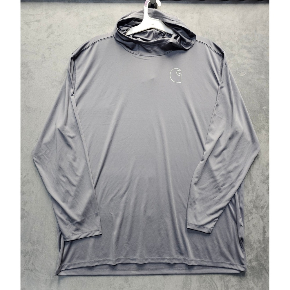 Carhartt Force Sun Defender Hooded Logo T-Shirt Gray 3XL TK6165-M Irregular